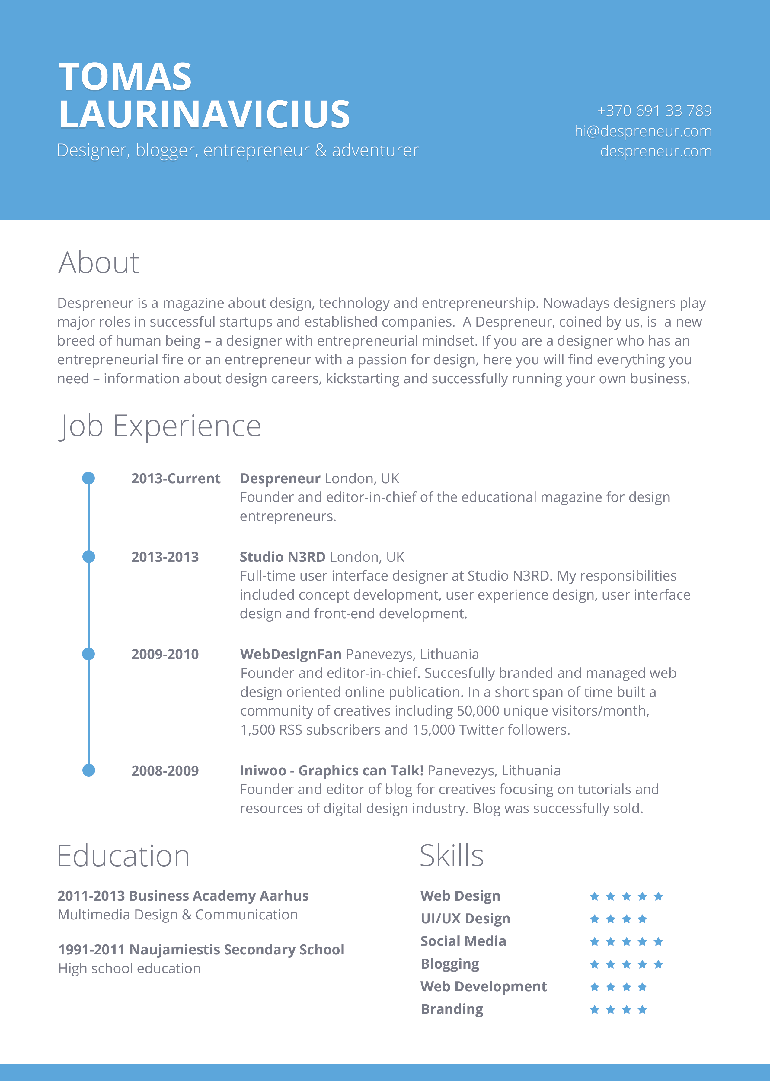 40+ Resume Template Designs | FreeCreatives