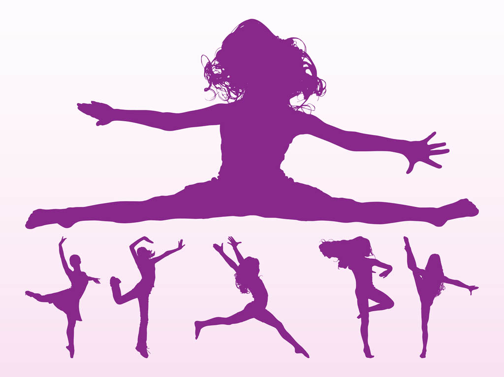 200 Free Vector Dancing Girls Silhouettes