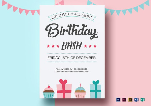 FREE 27 Birthday Flyer Templates In MS Word PSD AI InDesign