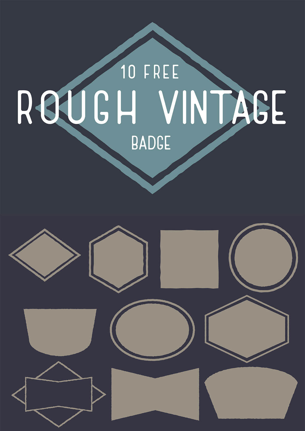 10 Free Rough Vintage Badge Vector