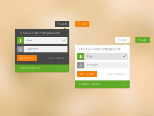App login form in flat design