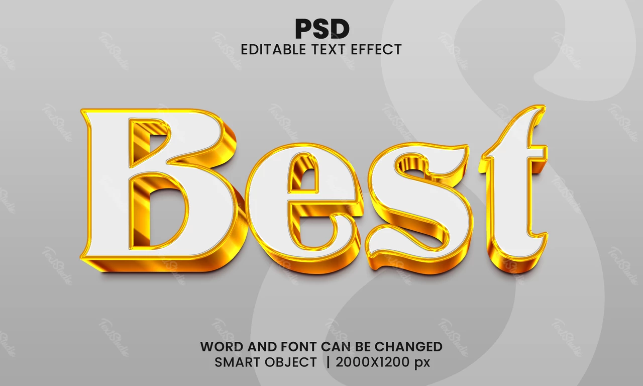 Best Golden 3D Text Effect