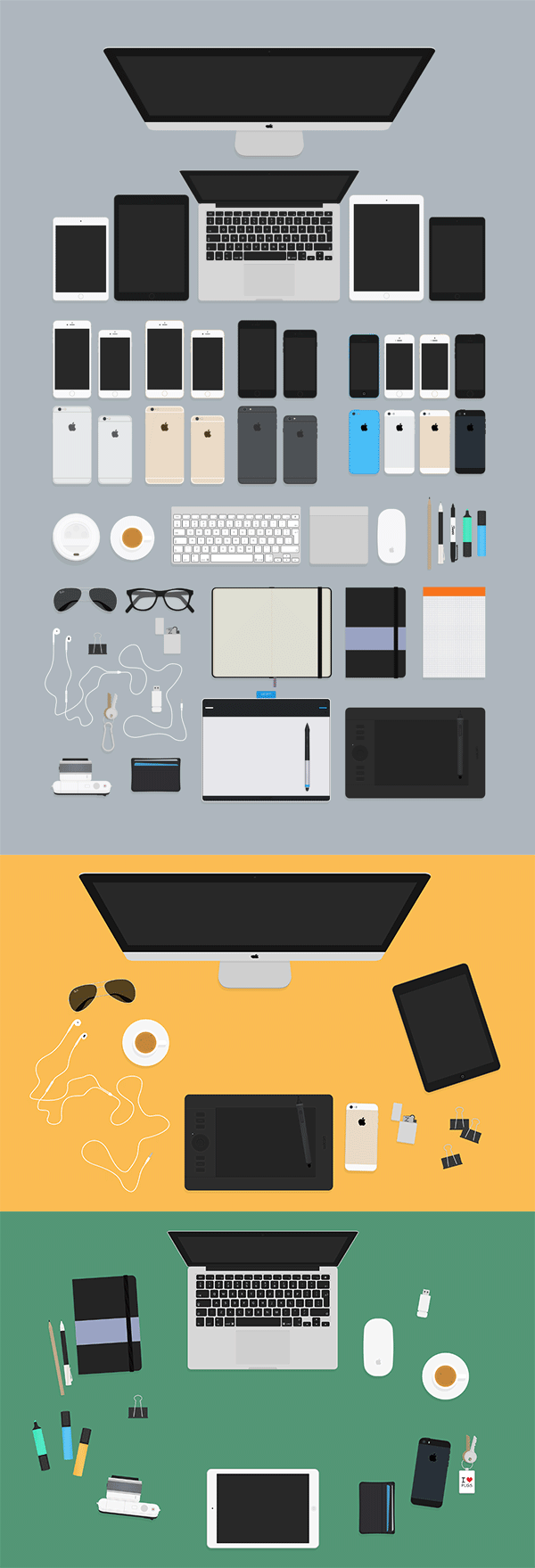 Flat Designer Essentials Header Kit