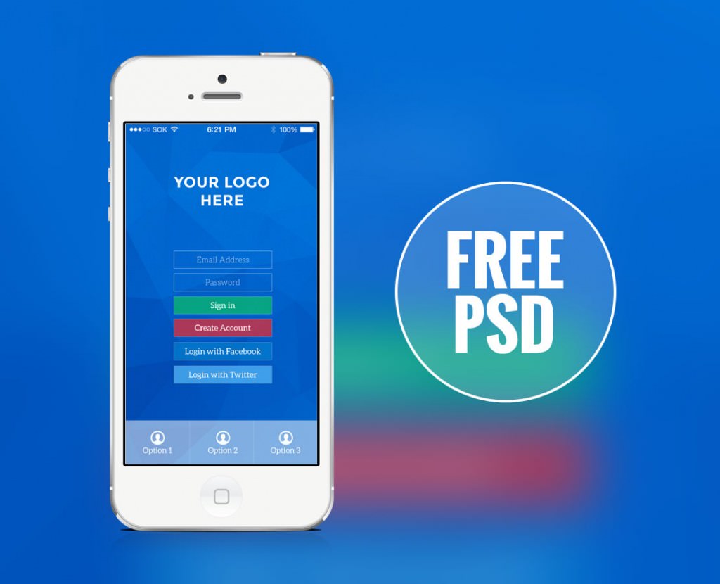 Free Login Screen PSD