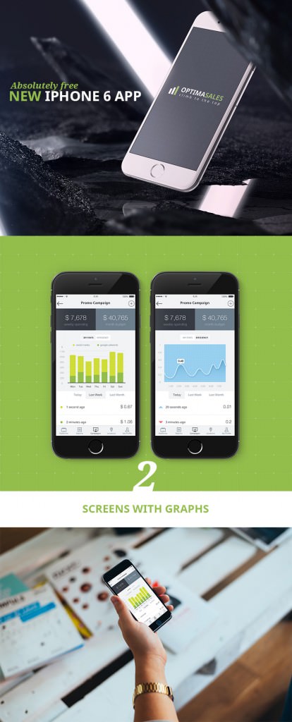 Free Optimasales Iphone 6 App UI PSD