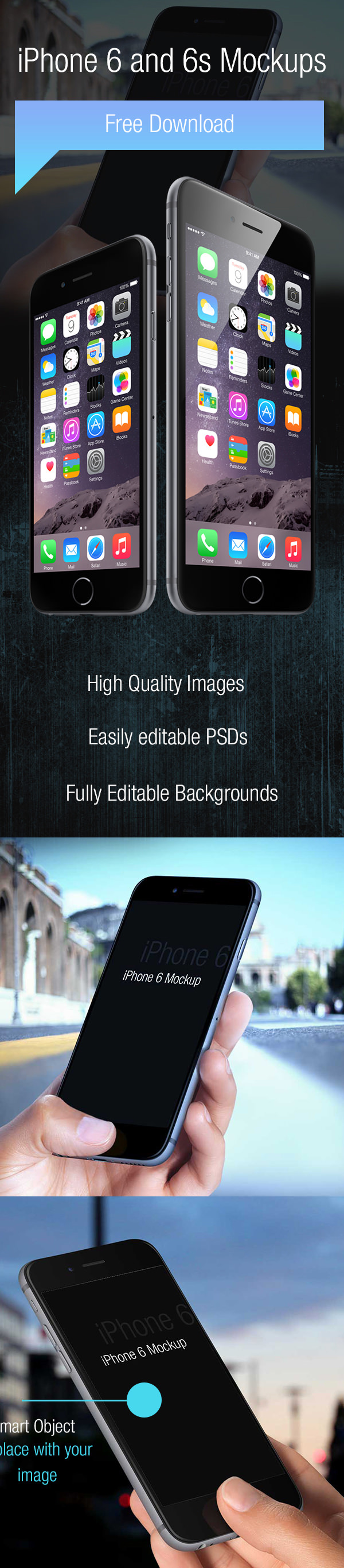 Download FREE 58+ iPhone 6 & 6+ Mockups in PSD | InDesign | AI ...