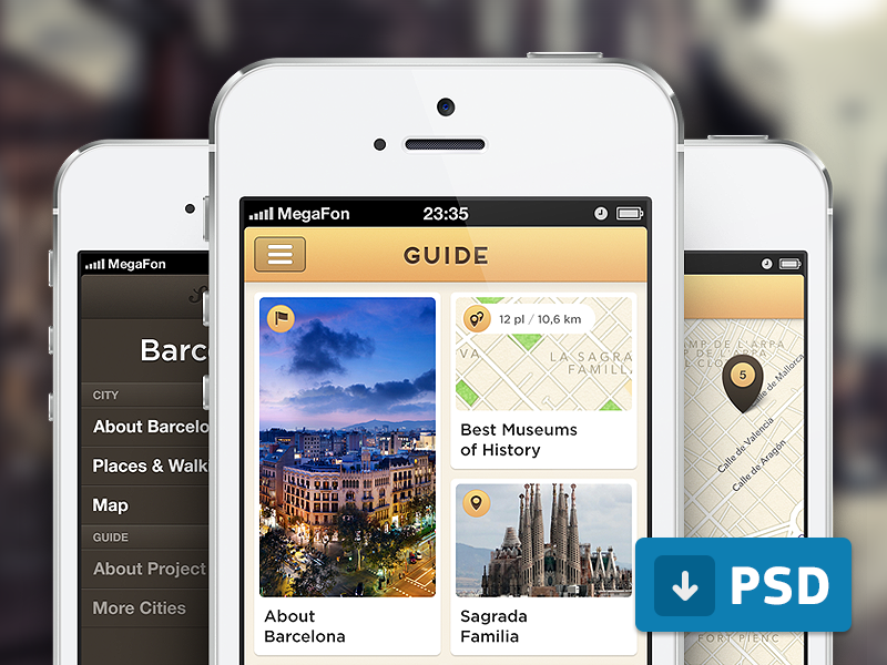 Guide App Free PSD