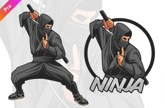 ninja character design for logo and illustration 2128972 vector art at vecteezy