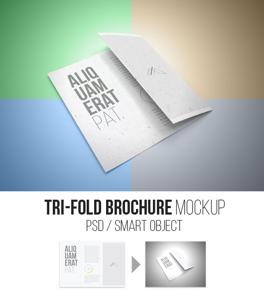  Trifold Brochure Mockup-Smart Psd