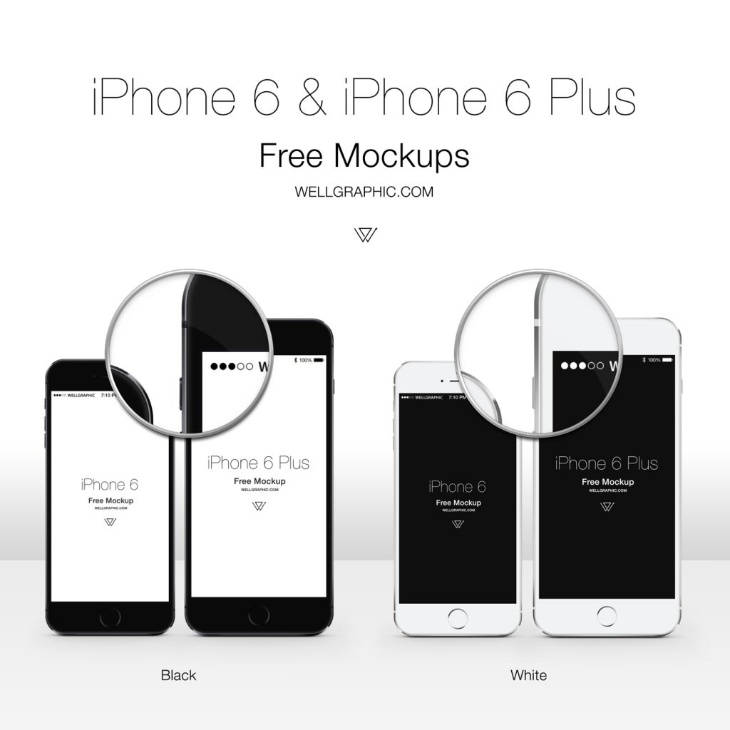 iPhone 6 and iPhone 6 Plus Mockup PSD