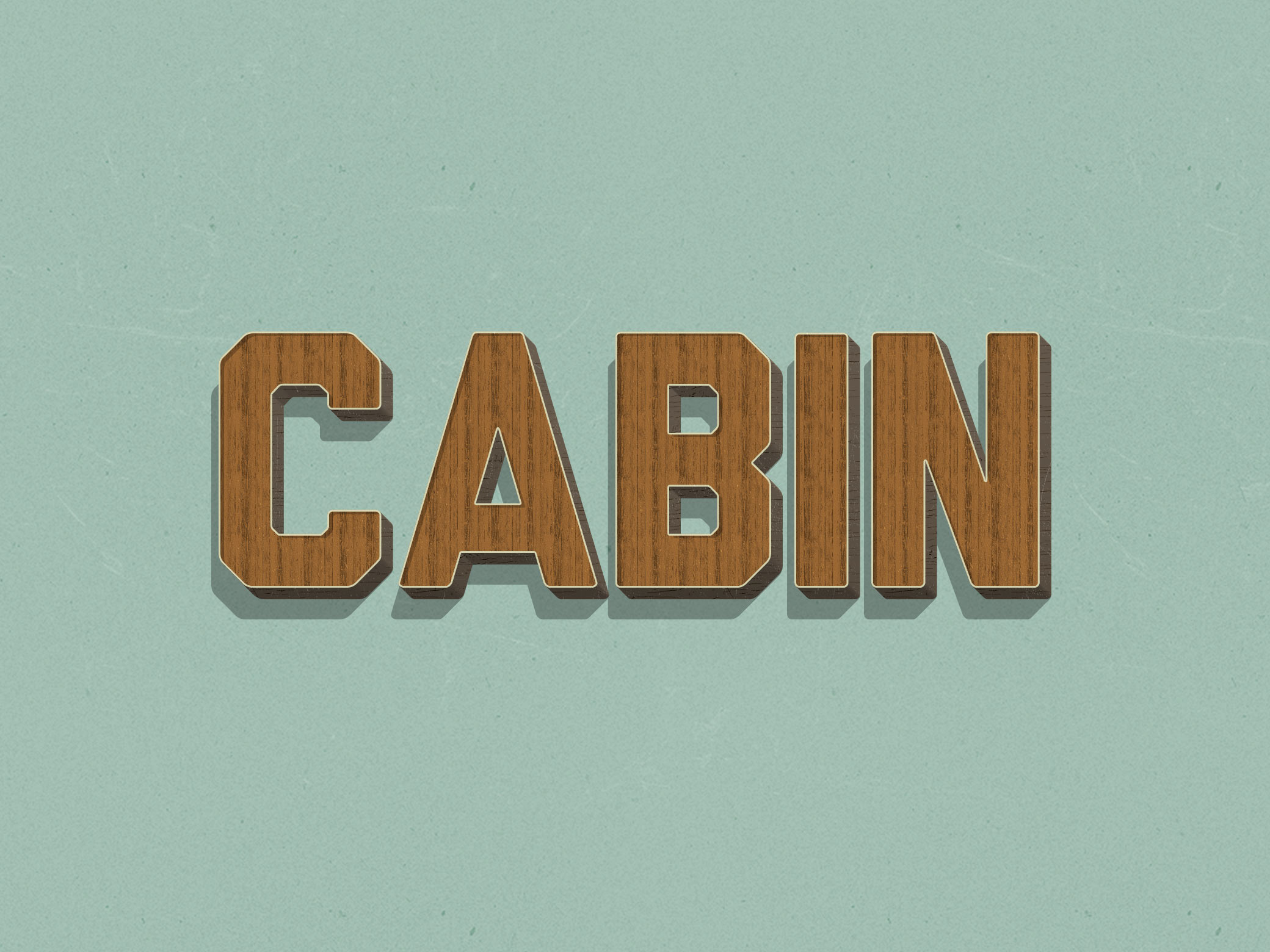 3D Retro Wood Text Effect