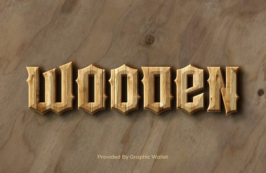 3D Wood Text Layer Style