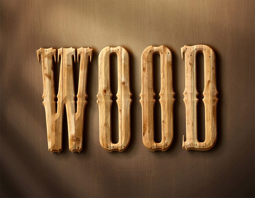 3D Wooden Text Effect Layer Style PSD