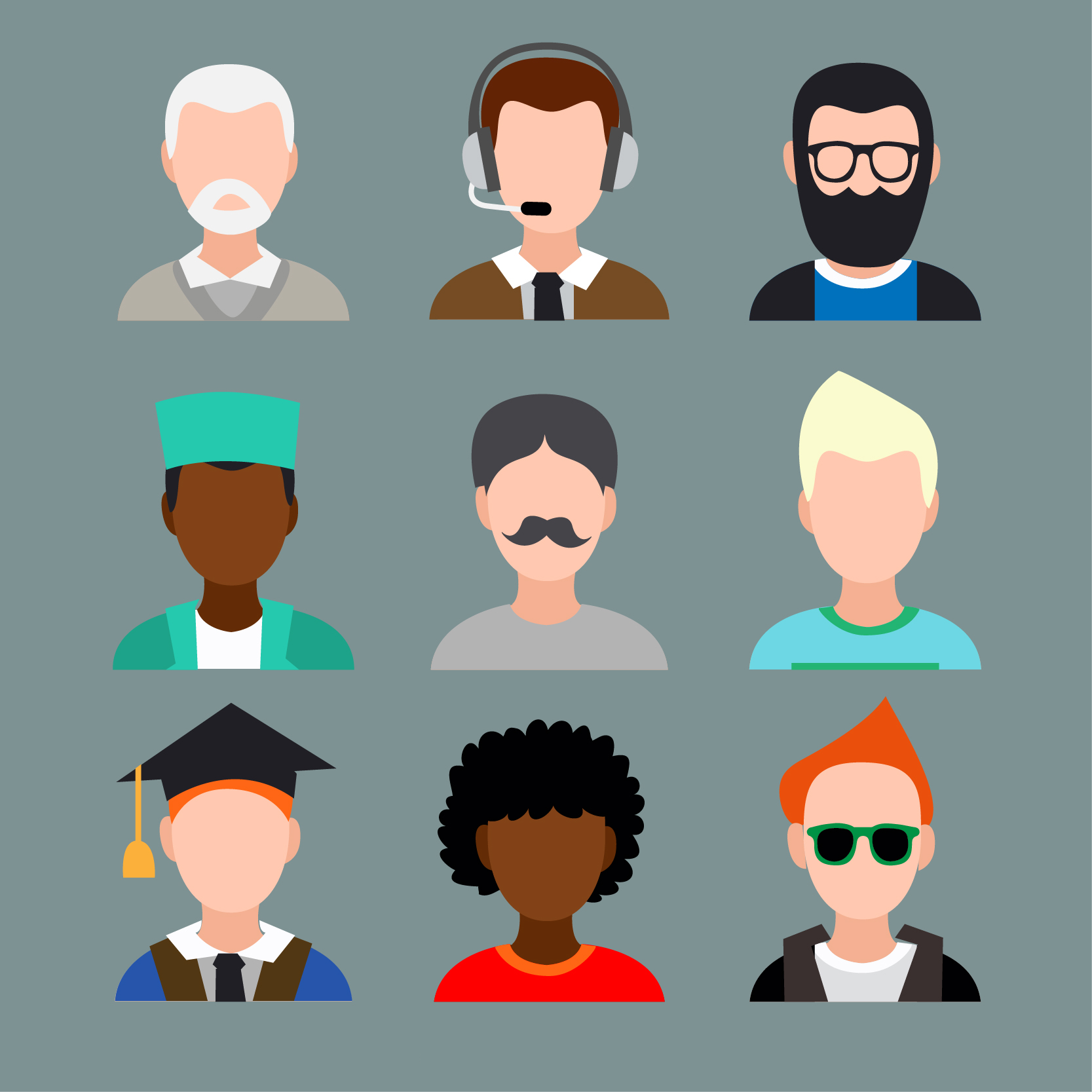 Download FREE 30+ Vector People Avatars Set in PSD