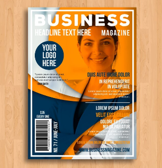 Business Magazine Cover Template With Model Posing