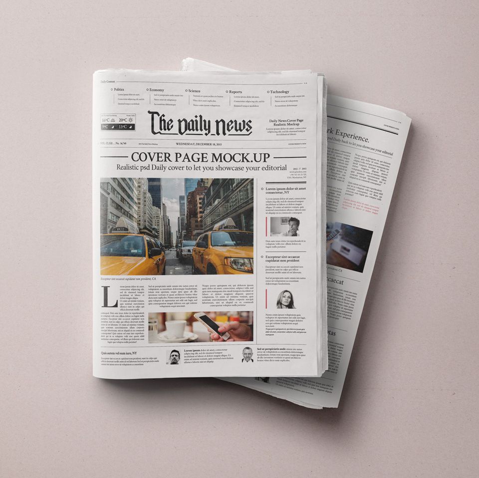 Daily Newspaper Psd Mockup