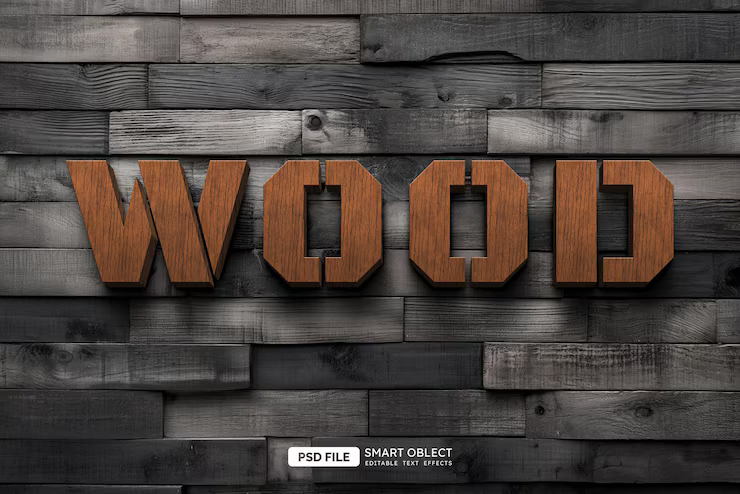 Download Free Wood Text Style Effect