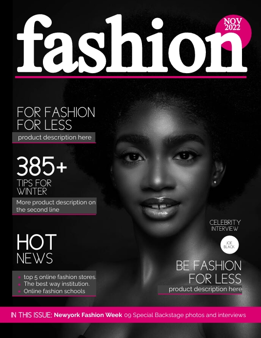 Editable Fashion magazine Template