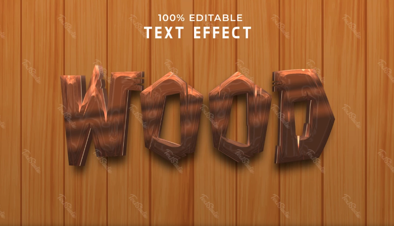 Editable Wood Text Effect