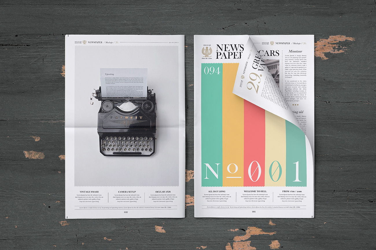 Free Newspaper Advertisement PSD Mockup