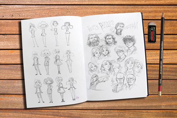 21+ Fantastic PSD Hand Drawn Sketch Book Mockups for Free ...