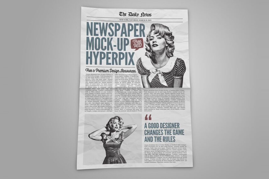 Full Page Newspaper Mockup PSD