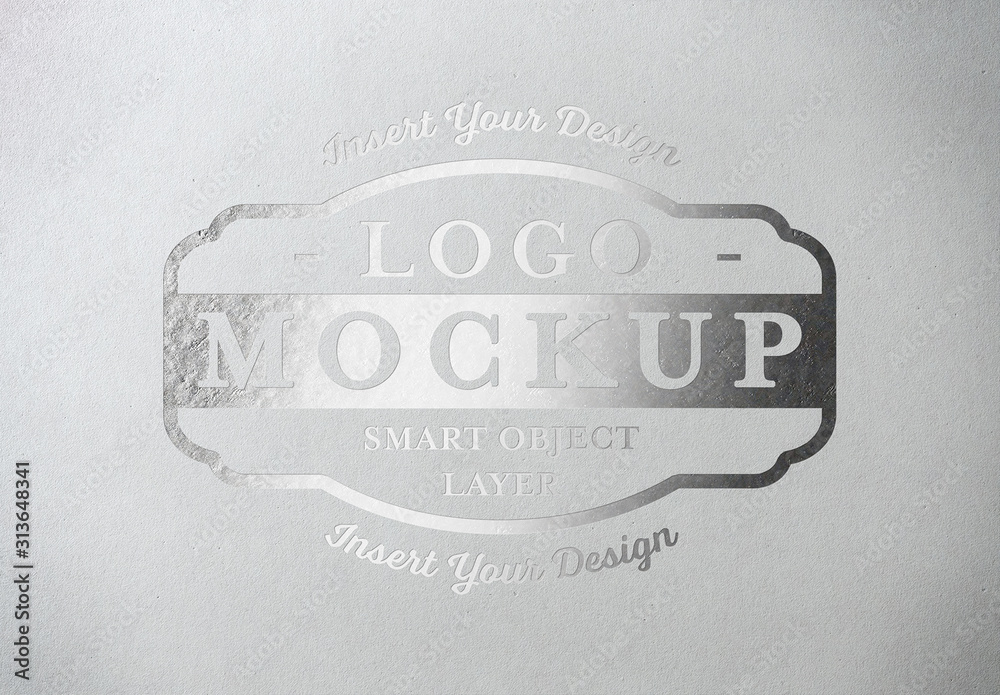 Metallic Paper Pressed Logo Mockup