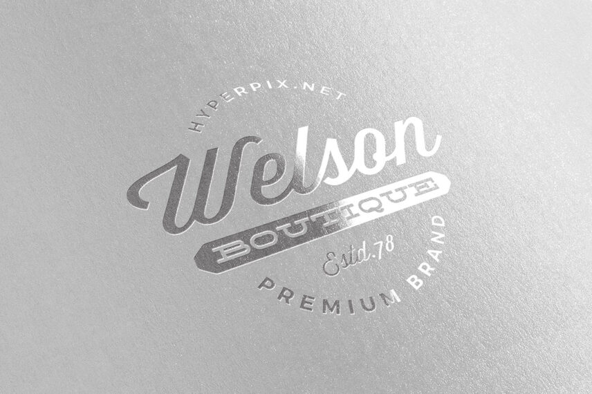 Metallic Silver Logo Mockup