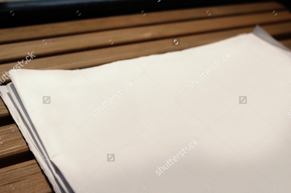 MockUp of the newspaper on a bench