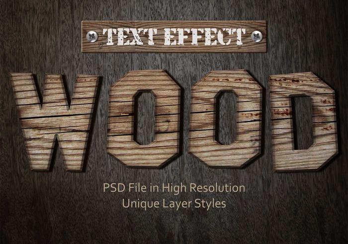 Old Wood Text Effect PSD