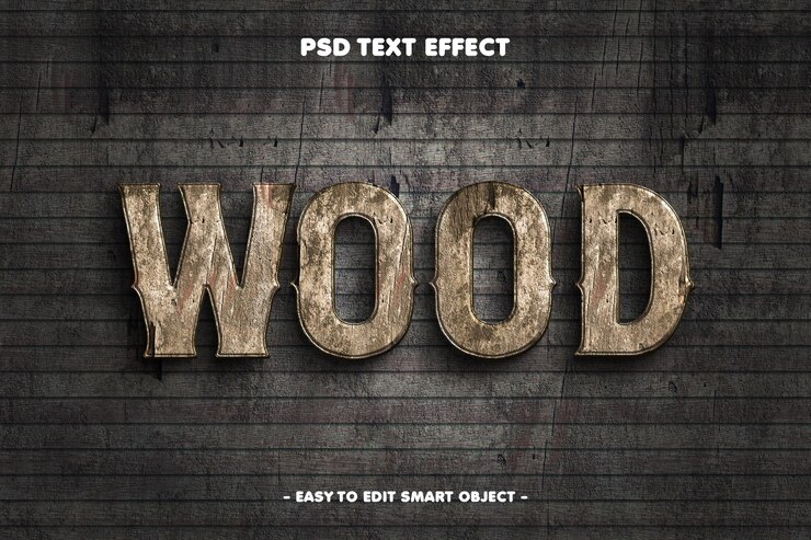 Wood PSD Text Effect