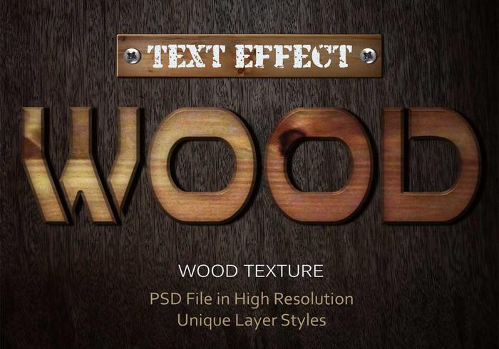 Wood Text Effect PSD Free Download