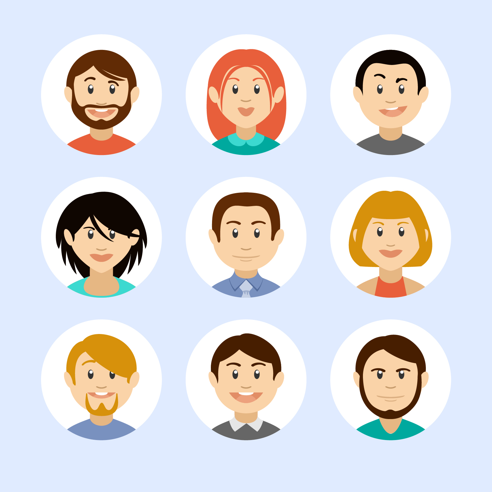 FREE 30+ Vector People Avatars Set in PSD