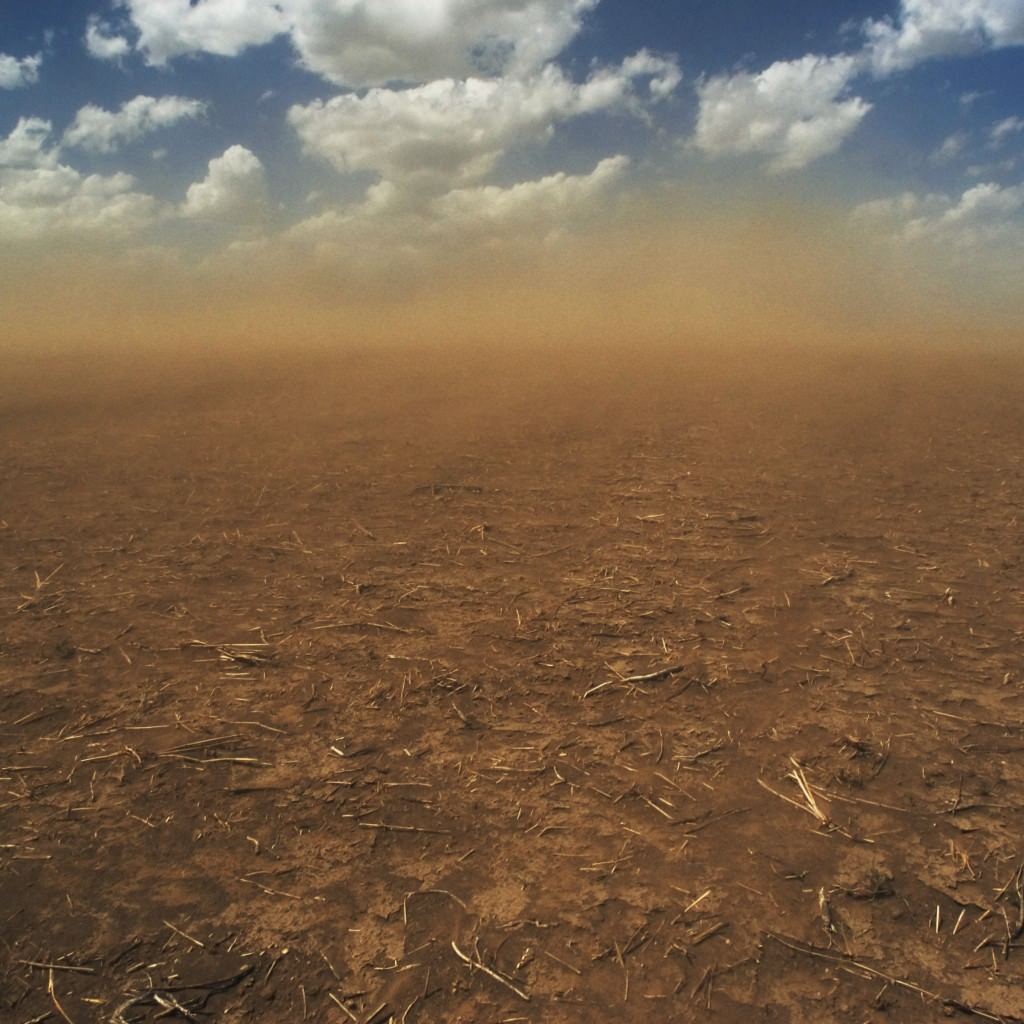 A Dust Storm Roars Across a Drought-Stricken Field
