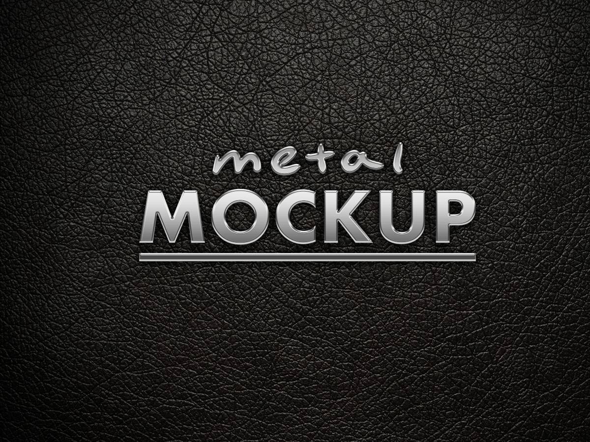 metal logo mockup