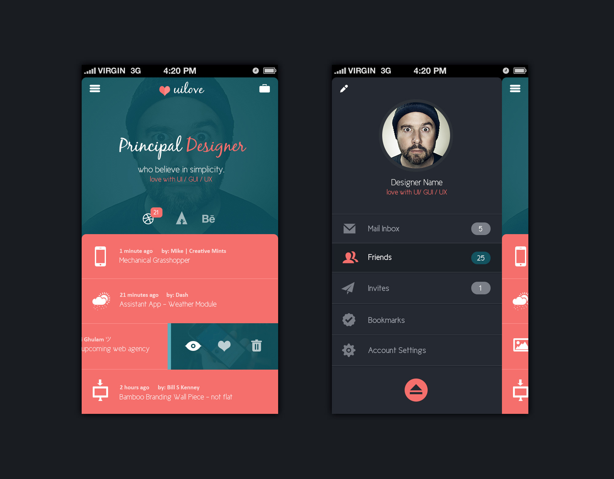 FREE 21 App Profile Page Designs in PSD Vector EPS