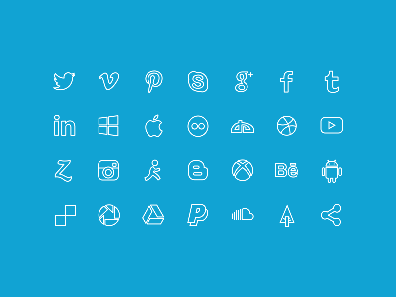 FREE 65+ Vector PSD Social Media Outline Icons in SVG | PNG