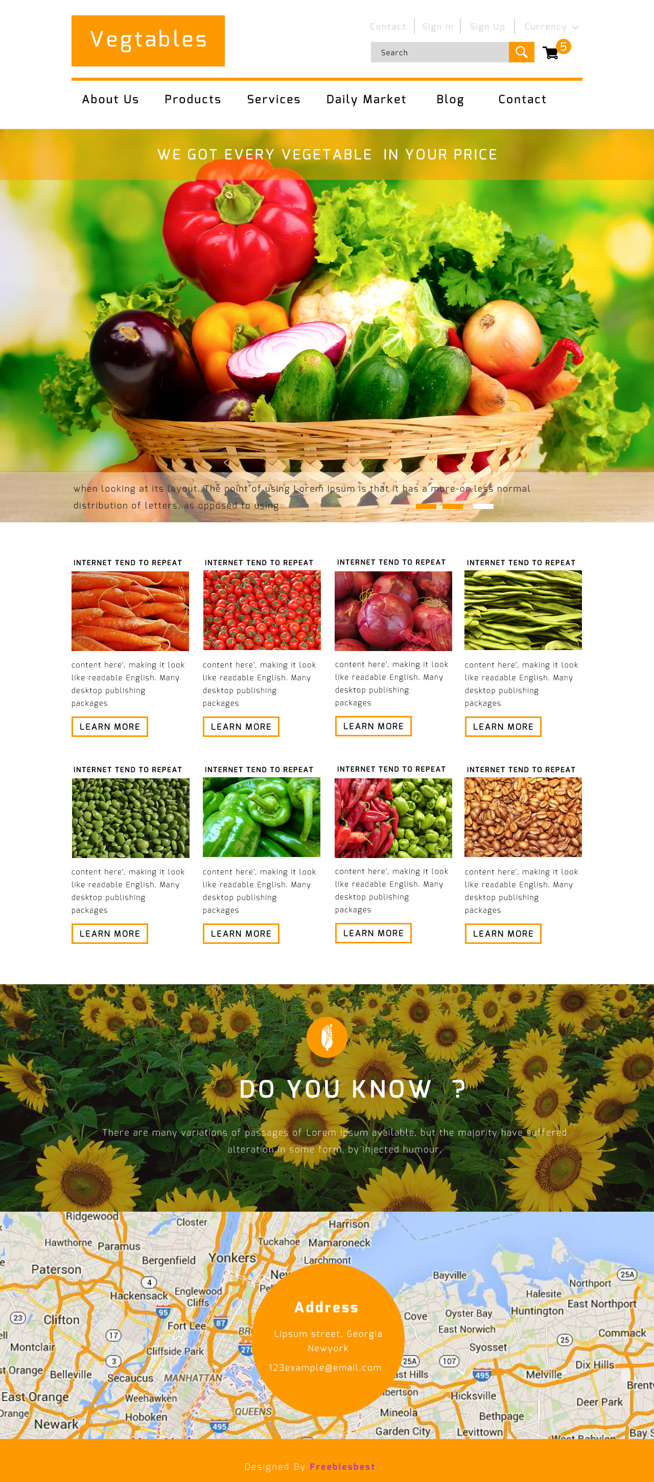 vegetables free flat ecommerce