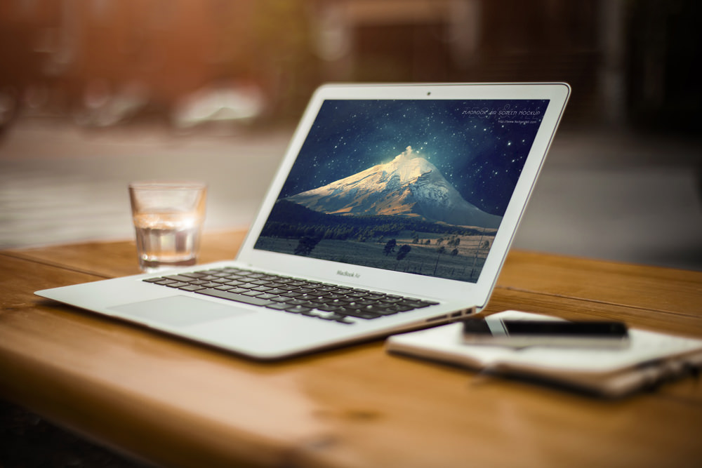 3 Free Macbook Air with Perspective Psd Mockup Screen