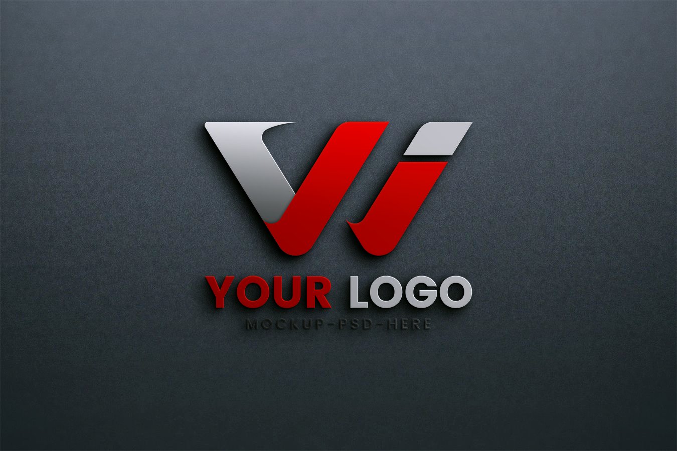 Black Wall 3D Logo Mockup