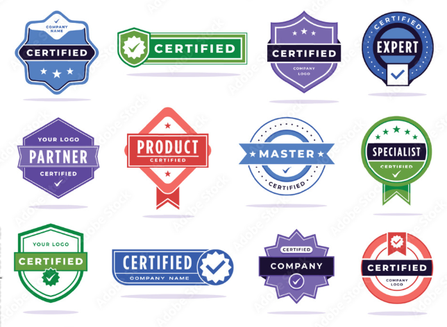 Certified Partner and Expert Accreditation Stamp Vector Set