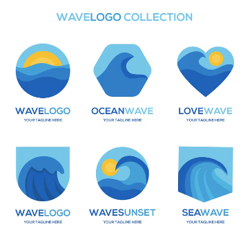 Creative wave logos collection