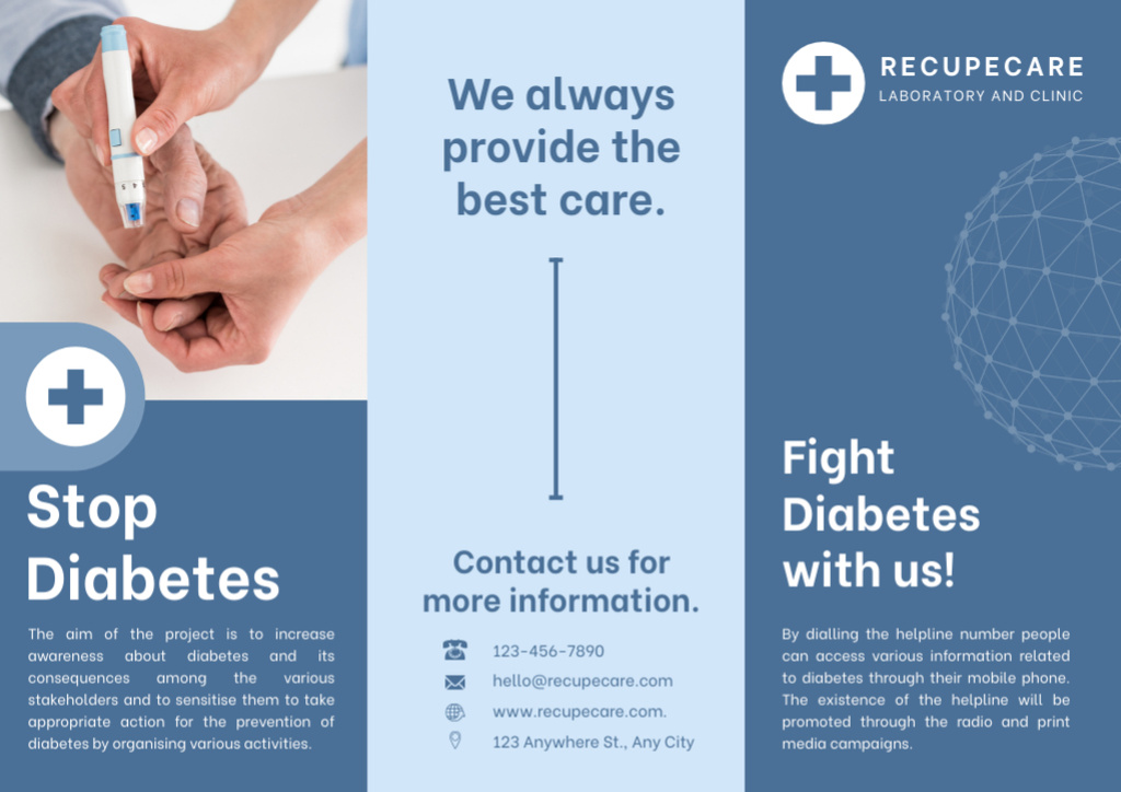 Diabetes Tri-fold Brochure Template