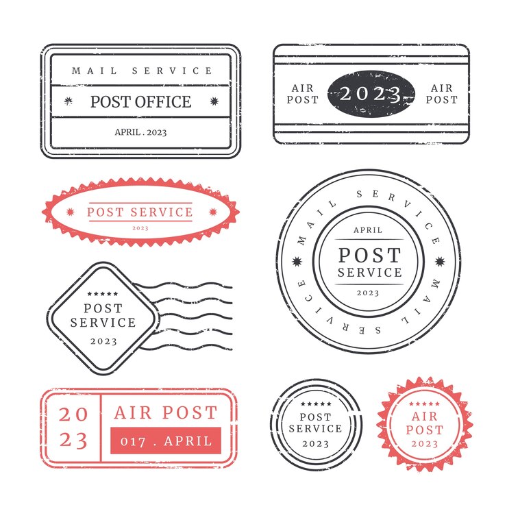 Download Free Flat design mail stamp set