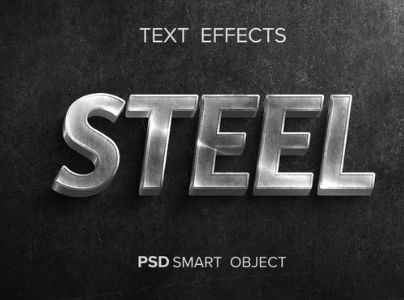 Free Metallic Text Effect Psd