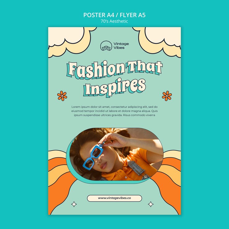 Free PSD Vintage Fashion Brochure Design