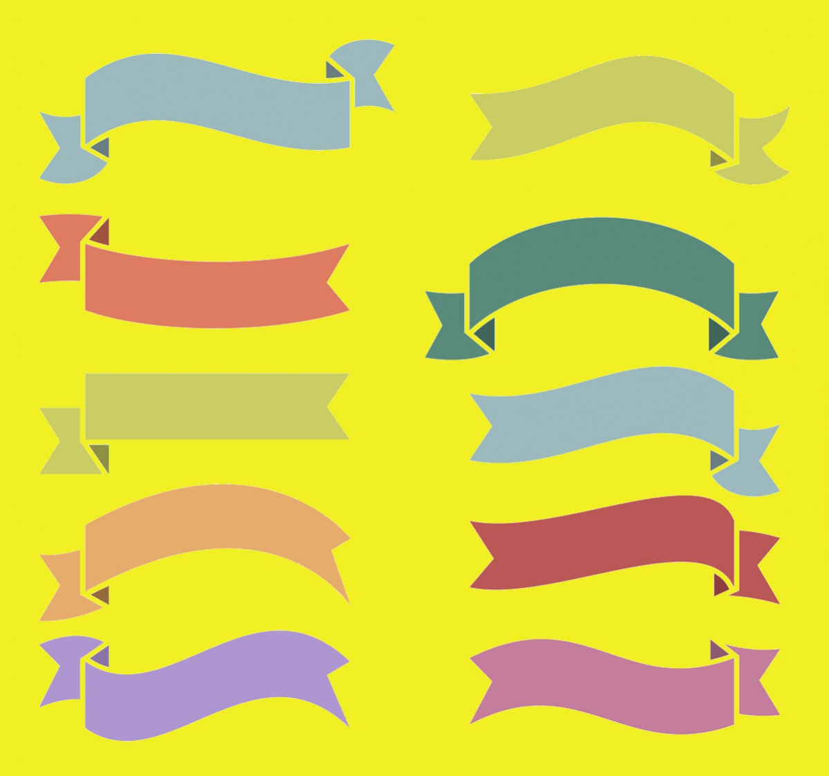 Free Vector Flat Ribbon Set