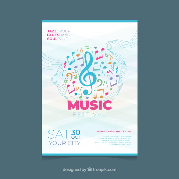 Free Vector Music Theme Brochure Design