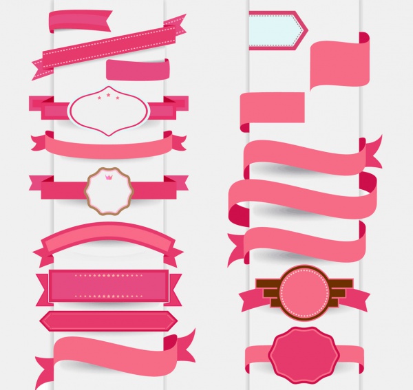 Free Vector Pink Decorative Ribbon Designs