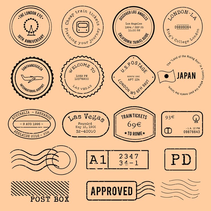 Free Vector of various stamp design